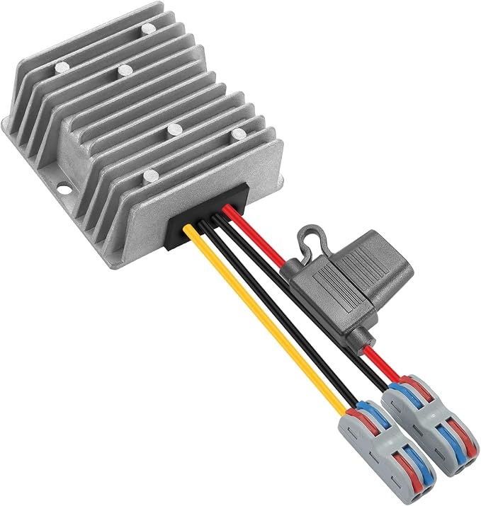 30-60V to 24V 10A 240W Waterproof DC-DC Buck Converter with Fuse | Step Down Regulator For Automotive, Led Lights, Construction Sites, Tools