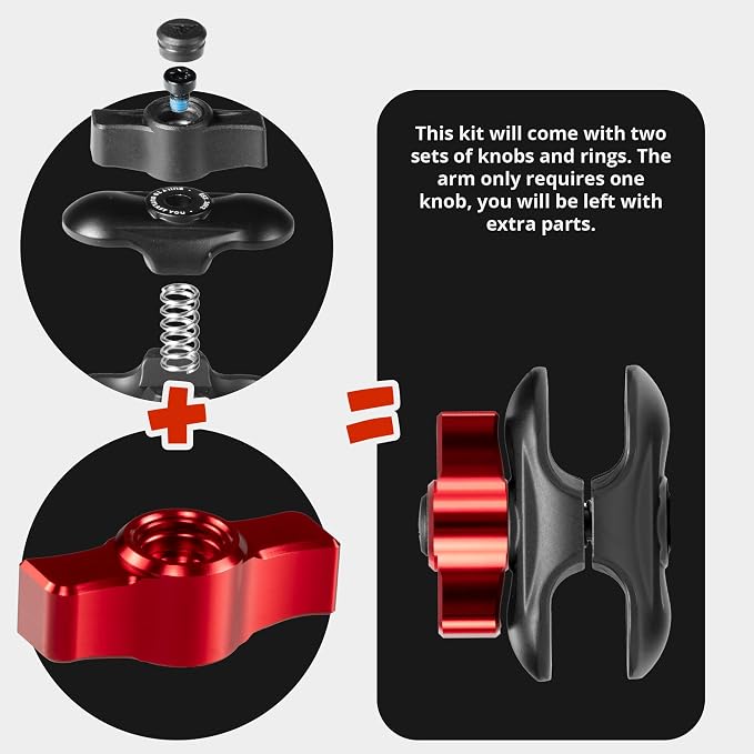 Tackform Link Vent Mount Universal Phone Holder - Compatible with 2021-2025 Ford F150 & Raptor, 2023-2025 Ford Super Duty | Aluminum | Zero Slip, Anti-Scratch | 2" Arm | Red