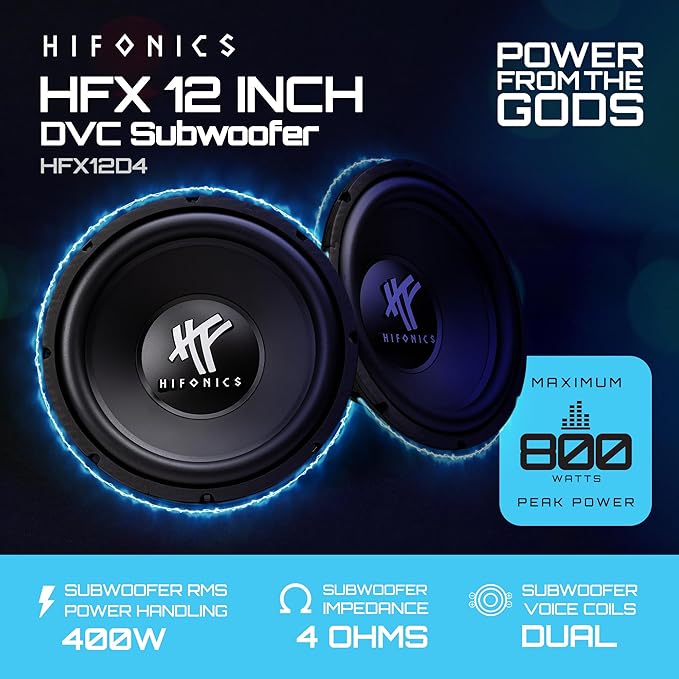 Hifonics 4 HFX12D4 12" 2400W Car Audio DVC Subwoofers Power Bass Subwoofers