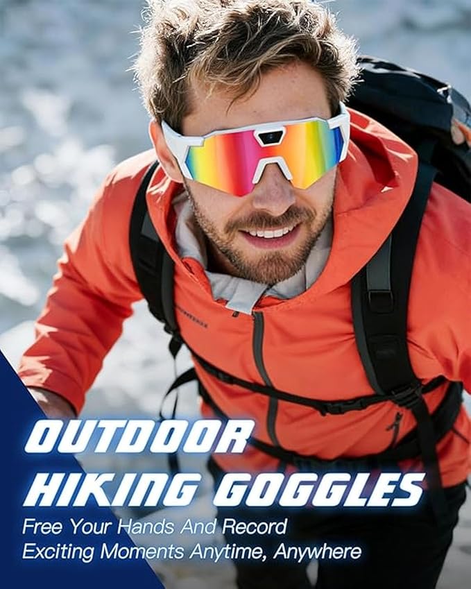 POV Glasses 4K Baseball Sunglasses Camera Smart Men Women Video Action 2026 Upgrade Eyeglasses Running Style Meets Function Sports Cycling Hiking HD (Blue)