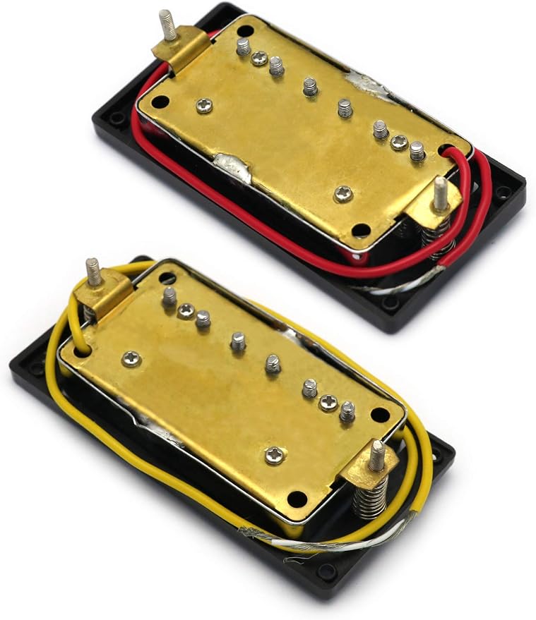 Humbucker Double Coil Pickups Neck and Bridge Compatible with LP Style Electric Guitar for Guitar Parts Replacement Set of 2Pcs Chrome.