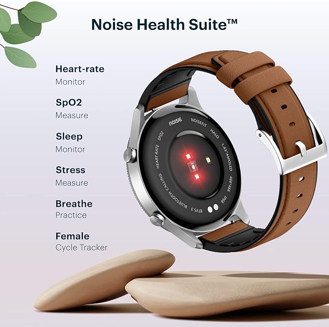 Noise Halo Premium Metallic Smartwatch, 1.43" AMOLED Display, 7 Day Battery, BT Calling (Make/Answer), Dust & Water Resistant, 100+ Sport Modes, NoiseFit App Supprt, 1 Year Warranty (Jet Black)