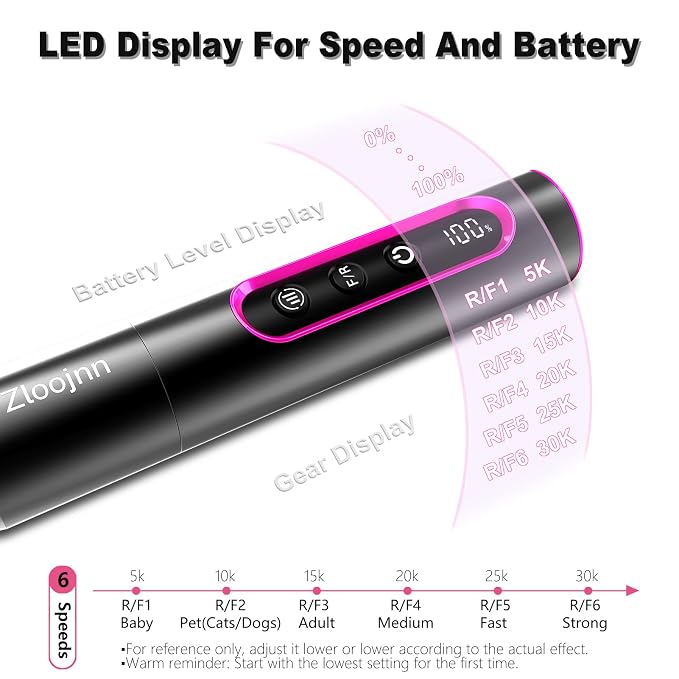 Professional Cordless Nail Drill Kit,Alloy Electric Nail File for Acrylic Nails Gel Polishing Callus Remover,30,000RPM with LED Display Rechargeable Quiet Manicure Pedicure Kit for DIY,Home Salon Use