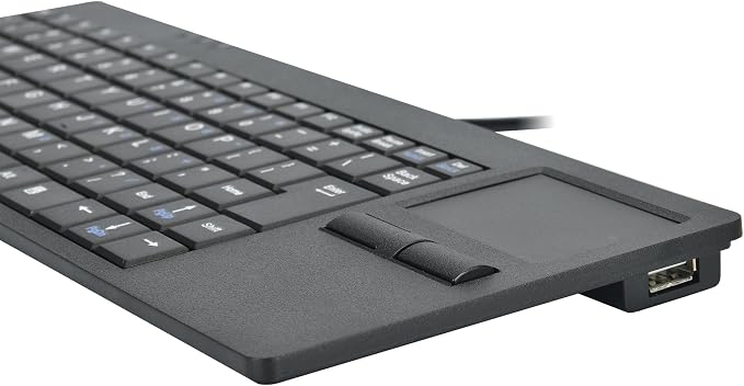 MCSaite Wired Silm Keyboard with Touchpad - Portable Scissors Foot Structure - USB Port with 1 Hubs Fit with Professional or Industrial Use