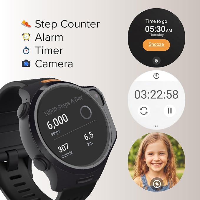 myFirst R2 Kids Smart Watch, 4G GPS Tracker with Video Calling, SOS Safety & Parent App Control, AMOLED Display, Heart Rate Monitor, 5MP Camera, Birthday Gift for Boys Girls Ages 5–12