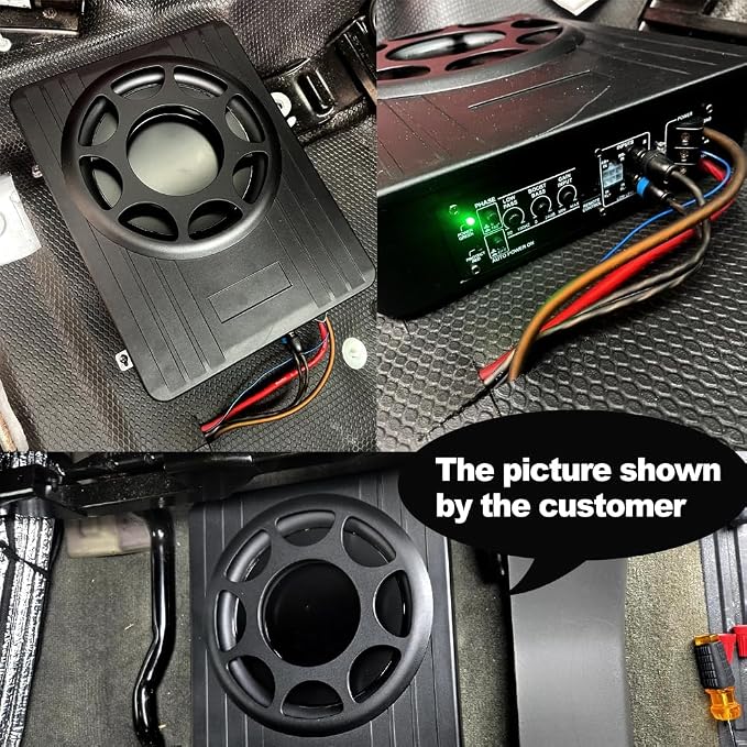 litillbuly 10 Inch Car Subwoofer,Slim Under Seat Car Subwoofer Powered, High/Low Level Input, Car/Truck Car Audio Subwoofer Sub Built in Amplifier 800W