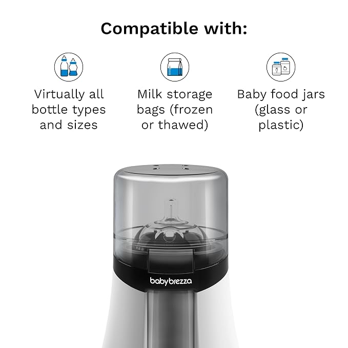 Baby Brezza Smart Baby Bottle Warmer, Breastmilk Warmer + Defroster – Free App - Different Temperatures for Breastmilk + Formula - Universal Fit for All Bottles + Milk Bags - Calentador de Biberones
