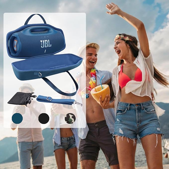 co2CREA Hard Travel case Replacement for JBL Boombox 4 Waterproof Portable Bluetooth Speaker (Blue Case)