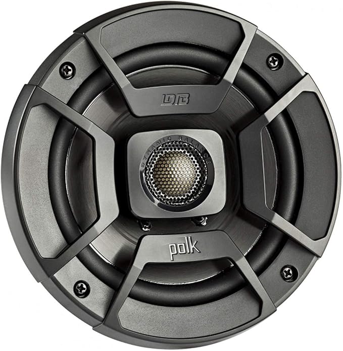 Polk Audio DB522 DB+ Series 5-1/4" Coaxial Speaker for Car Audio & Marine Speakers, 2-Way Boat & Car, 55-22kHz Frequency Response, Polypropylene Woofer Cone & 3/4" Silk Dome Tweeter, Easy Installation