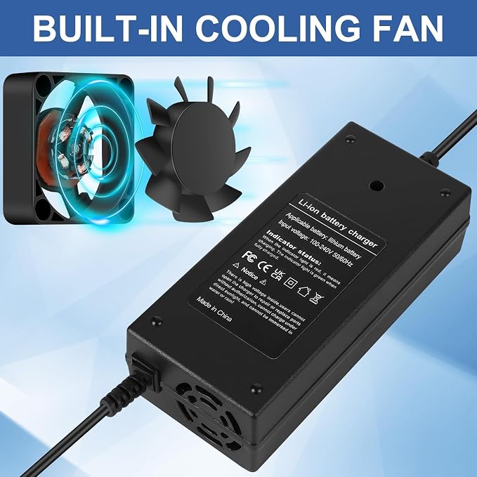 67.2V 3A Charger 4 Plugs for CityCoco 1000W Fat Tire Scooter, MotoTec Fatboy, Scooters and More 60V(16S) Lithium Battery H1-NVA H1NVA DSA-NVABF20 Supply DC plug/12mm 3 Prong/XLR/Cannon/IEC Plug