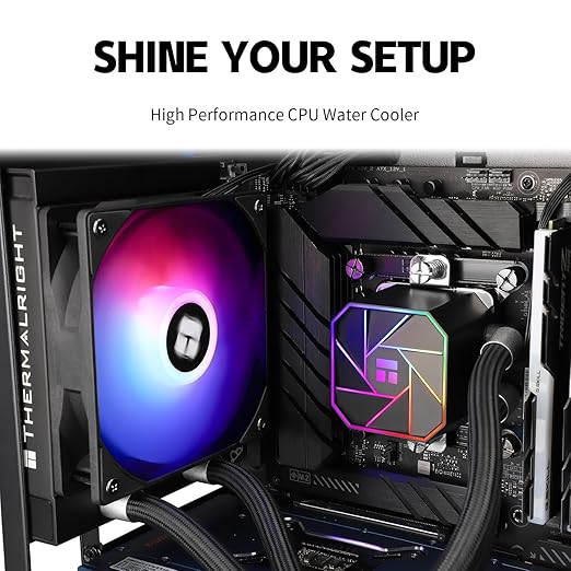 Thermalrlght Aqua Elite 120 V3 Liquid CPU Cooler, AIO Pump Head Speed up to 3300RPM, TL-C12B-S V2 PWM Fans,for AMD/AM4/AM5, Intel LGA1150/1151/1200/2011/1700, Computer CPU Aio Cooler