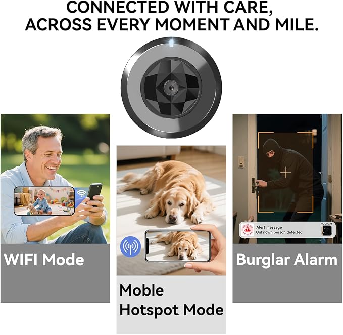 4K Indoor Security Hidden Camera: Mini Spy Camera for Home,Wireless Works with WiFi & Free Cloud Storage,APP Control Smart Motion Detection for Baby/Pet/Parents Surveillance(Deep Black)