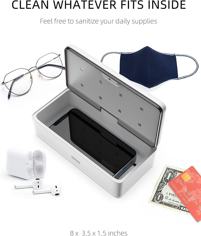 UV Light Sanitizer Box, UVC Phone Sanitizer Box for Smartphone,Jewellery and Household Items | UVC Technology, For Smartphone, For Jewellery, For Household Items