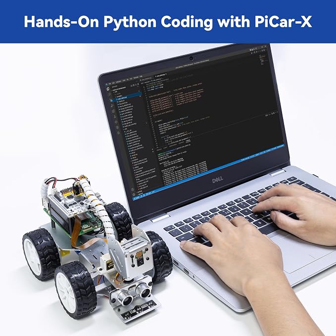 SunFounder Picar-X AI Robot Smart Car Kit for Raspberry Pi 5/4/3B+/Zero 2w, Openclaw LLMs ChatGPT/Gemini/Grok, Voice&Video Recognition, Python, Scratch, Camera (RPI NOT Included)