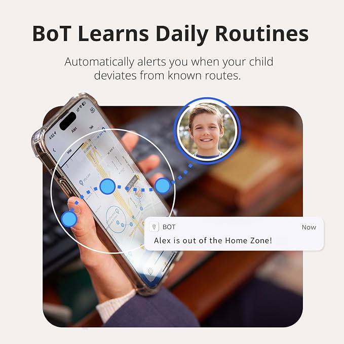 BoT Talk® Kids GPS Tracker with Walkie-Talkie Voice Messaging – Screen-Free, School-Friendly, 7-Day Battery, 30-Day Satisfaction Promise