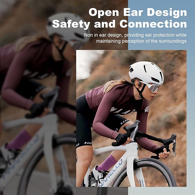 New Bone Conduction Headphones, Open Ear Bluetooth Headphones with Mic, Balanced Audio, Reduced Sound Leakage, 12H Playtime, Skin-Friendly Silicone, Sweat Resistant for Running, Cycling & Workout