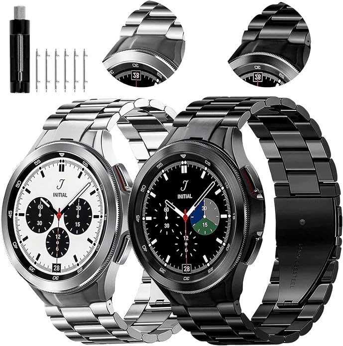 GOLDTOLUCK No Gap Stainless Steel Band Compatible with Samsung Galaxy Watch 8 7 6 5 4 Classic FE Pro Ultra 40mm 44mm 46mm 43mm 47mm 45mm 42mm Replacement Men Women Milanese Metal Elegant Casual