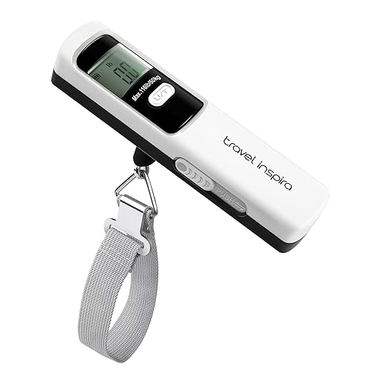 Battery-Free Luggage Scale – No Batteries Needed, Portable Digital Hanging Suitcase Weight Scale for Air Travel & Checked Bags, 110lb/50kg, LCD Display, Compact Travel Accessory