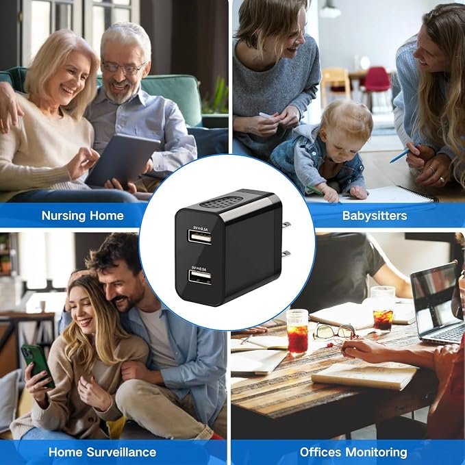 2026 Upgraded 1080P HD Hidden Camera Charger Wireless Security Camera and Nanny Cam with Motion Detection Loop Recording and Wide-Angle,WiFi Camera for Indoor Home & Pets 3-Modes Easy Setup (Black)