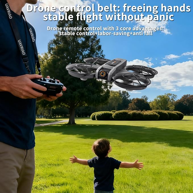 4.5-inch HD Screen Remote Control Drone with 2K Dual Cameras and Brushless Motor, Quadcopter with Propeller Guards, Auto Hover, 3D Flips, Follow-Me Mode, LED Night Lights, Two Batteries for 30 Minutes Flight Time, One-Key Takeoff/Landing — The Ideal Gi...