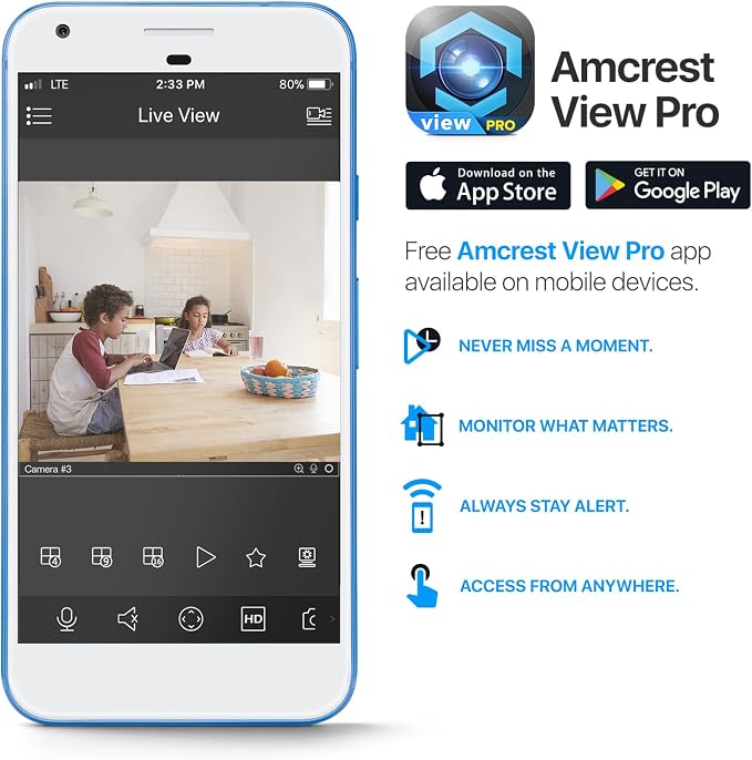 Amcrest 4MP ProHD Indoor WiFi, Security IP Camera with Pan/Tilt, Two-Way Audio, Night Vision, Remote Viewing, 4-Megapixel @30FPS, Wide 90° FOV, IP4M-1041B (Black)