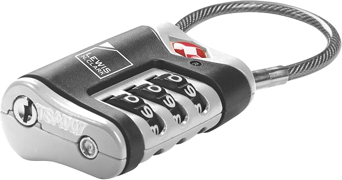 4014648 Lewis N Clark Travel Sentry Cable Lock 2 Pack black