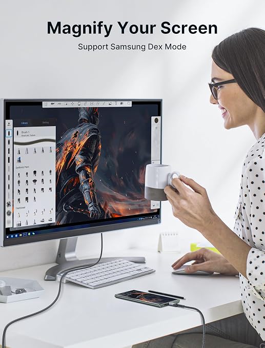 JSAUX USB C to HDMI 2.1 Cable [8K@60Hz,4K@240Hz] 6.6FT, Type C to HDMI Cord Support 48Gbps/HDCP2.3/HDR, Compatible with Thunderbolt 3/4/5,Galaxy S24, ThinkPad, MacBook, iPhone 15, iPad Pro