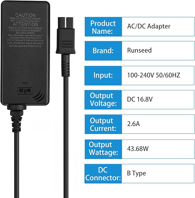16.8V 2.6A Charger GC44-168260-1C AC Adapter for Aiper Scuba S1 Scuba N1 Robotic Pool Cleaner