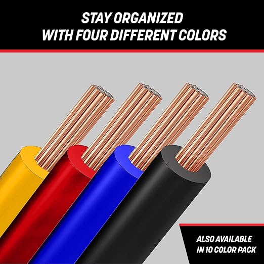 GS Power 400ft CCA 16 Gauge Wire Automotive, 100ft Spool-4 Colors, 16 AWG 12v Low Voltage, Speaker Electrical Wire Low Voltage Primary for Car Stereo Audio Trailer Harness Hookup Wiring LED Light DIY