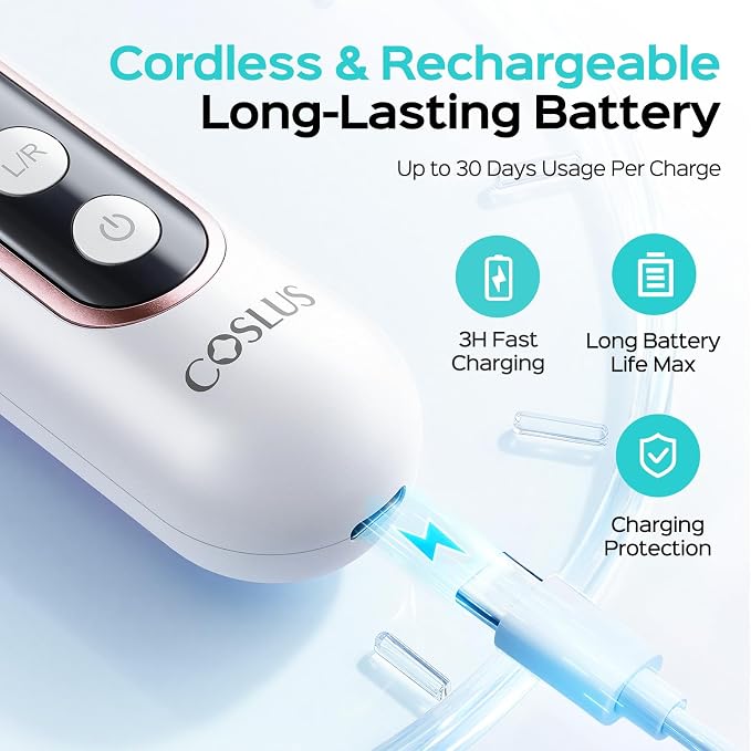 COSLUS C60 Professional Pedicure Manicure Kit: Cordless Electric Nail File with 10 Speed & LCD Display, Thick Toe Nail Grinder for Hand Feet, Remove Cuticles, Callus for Men Women Seniors, Home Salon