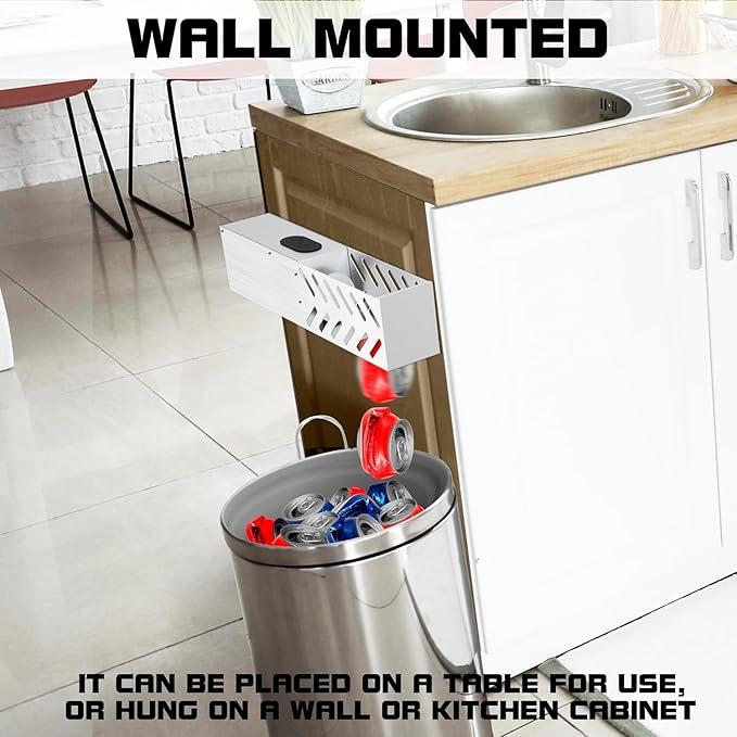 Electric Can Crusher, Automatic Can Crushers for Recycling Wall Mounted, Can Trash Compactor for Recycling 12oz~16oz Cans, Can Crusher for Recycling for Aluminum Seltzer, Soda, Cola, Beer Cans