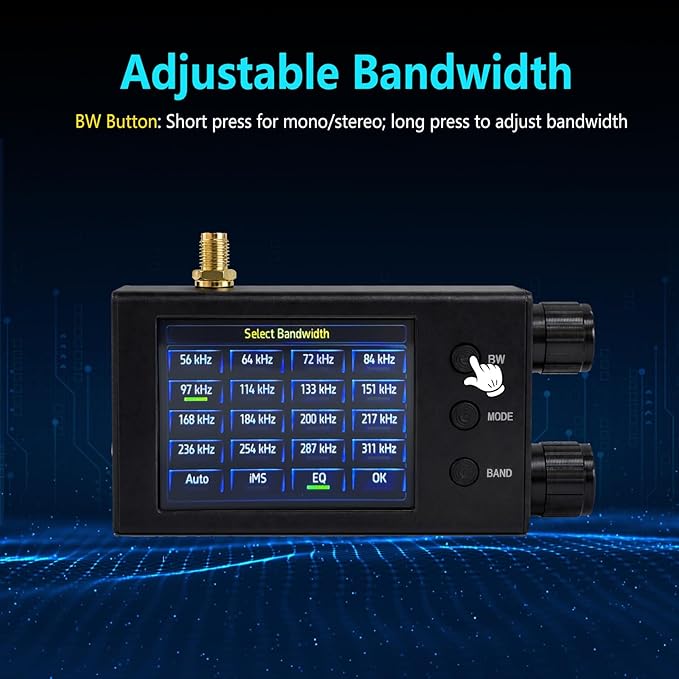 TEF6686 Pocket Mini Radio V2.2 | FM/AM/SW/LW/MW Shortwave Radio Receiver with RDS | 2.4-Inch Touchscreen Color Display, CNC Aluminum Alloy Shell, 1000mAh Battery for Travel and Daily Use