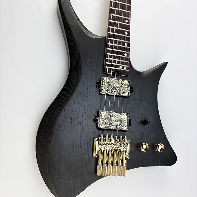10.5mm Headless Electric Guitar Bridge Gold Headless Bass Guitar Bridge Brass Saddles Zinc Alloy Plate Electric Guitar Bridge 6 String Headless Guitar Bridge Fixed