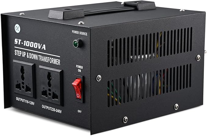 1000 Watt Voltage Transformer- Step Up and Down- Circuit Breaker Protection Universal Dual Output Step Up & Step Down Power Transformer 110V to 220V/220V to 110V