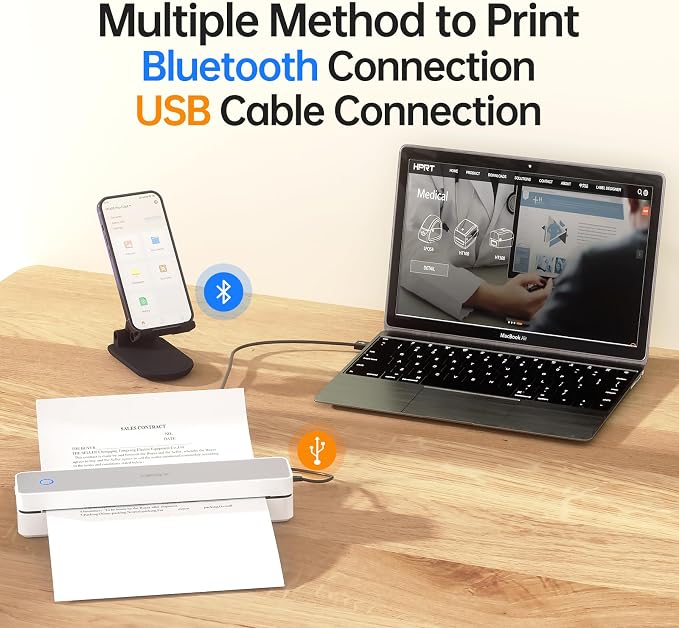 HPRT Portable Printer Wireless White& Printer Case for MT610