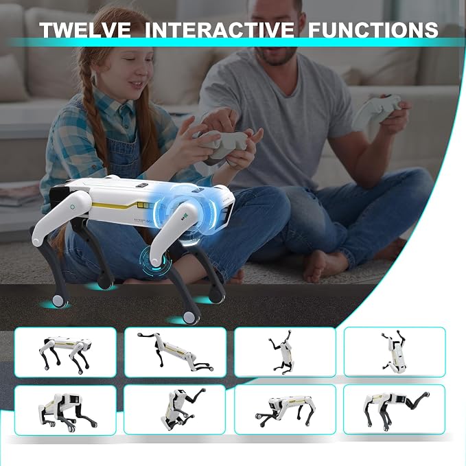 jaming Smart Robot Dog,2.4Ghz Remote Control Robot Dog Toy,AI Voice Control Connect to Cell Phone Bluetooth，APP Programming,Will Dance,Interactive,Ideas Gift