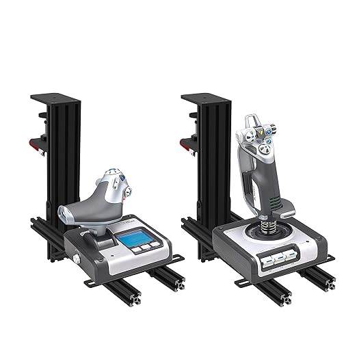 Hikig 2 Set Desk Mount for Flight Sim Game Joystick, Throttle and HOTAS Systems - Compatible With Logitech X56, X52, X52 Pro, Thrustmaster T-Flight HOTAS, T.16000M, TCA