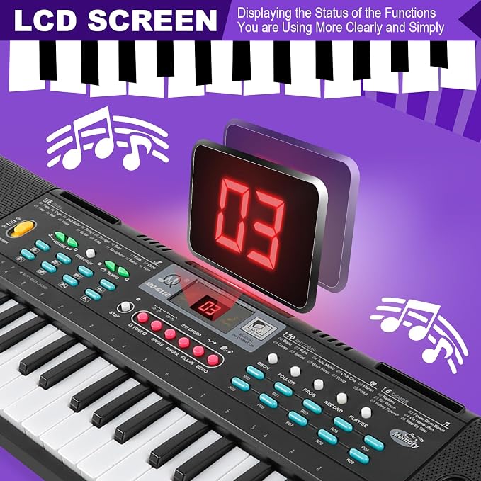 Kids Keyboard Piano - 61 Keys Fun Toy Toddler Electronic Pianos with Microphone | Explore Creativity | Unleash Child’s Talent, Perfect Educational Musical Toys Gift for Boys & Girls Ages 3-9