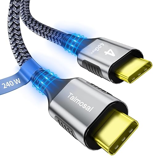 240W for Thunderbolt 4 Cable 3.3 ft, Support 8K@60Hz, 4K@144Hz 40Gbps/240W PD Charging for iPhone 17, USB4, Mac mini M4 / M4 Pro, MacBook Pro, Docking, eGPU, SSD, Surface Pro