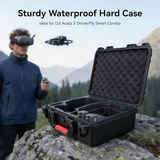 FPVtosky Hard Case for DJI Avata 2 Drone/Fly Smart Combo(for DJI Goggles N3, CASE ONLY), Waterproof Carrying Case for RC Motion 3, FPV Remote Controller 3 and Battery Accessories