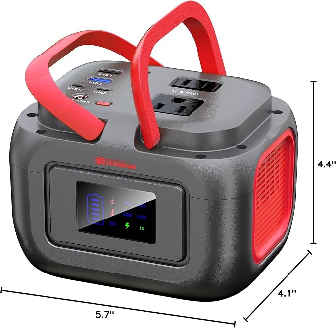 Portable Power Station 120W, Outdoor Power Bank Generator with AC Outlet, External Battery Power Pack with USB C Input for Camping Home Use VanLife Adventures