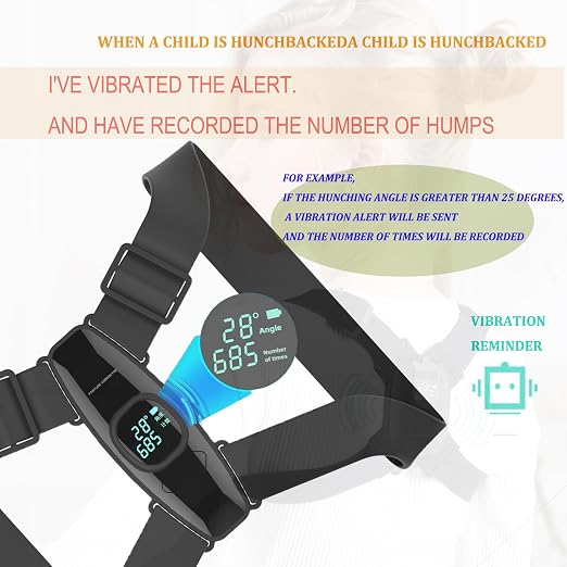 Upgraded Smart Posture Corrector Adjustable Posture Correction Angle with Vibration Posture Reminder Correct Hunchback Posture Correction Back Posture Monitor Hunchback Smart Corrector