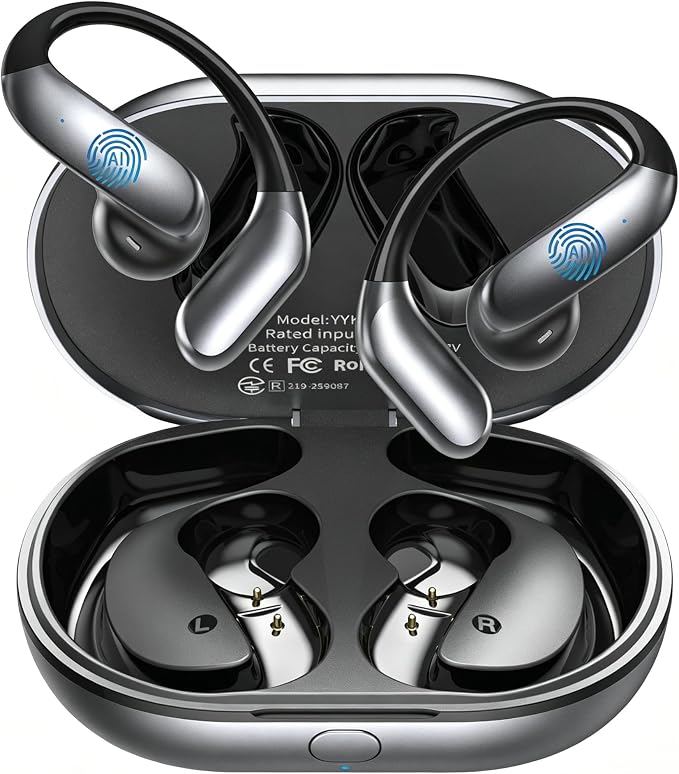 AI Translation Earbuds Real Time - Translator Headphones 198 Languages, Audifonos Traductores Inglés Español Translating Headsets Wireless Bluetooth 6.1 for Travel, Meeting & Learning - Classic Black