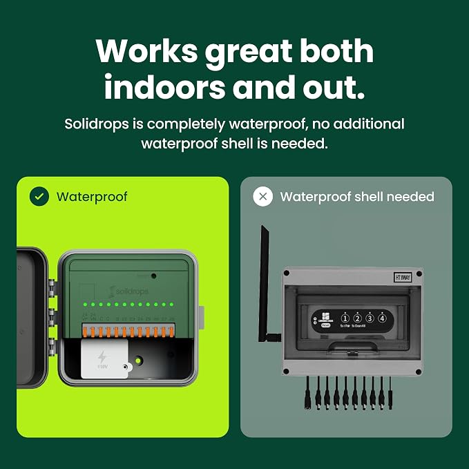 8-Zone WiFi Smart Sprinkler Controller, Indoor or Outdoor Install, IP54 Weather Resistant, App Based Irrigation Timer, Rain Aware Auto Skip, No Required Subscription, Sensor Ready