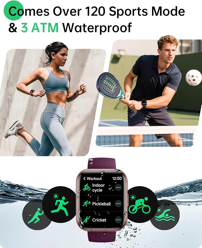 Smart Watches for Women, 1.83" Alexa Smart Watch for Android Phones & iPhones with Calls/Messages, 120+ Sport Modes Fitness Watches for Women Men with Heart Rate Monitor, Sleep/Activity/Health Tracker