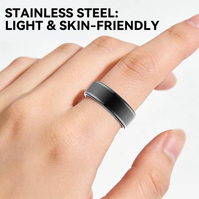 Smart Ring for Women Men,Fitness Ring with 24/7 Activity Tracking,Stress,Sleep Monitoring,No APP Subscription Fees,Compatible with iOS & Android, HarmonyOS Black, 9#