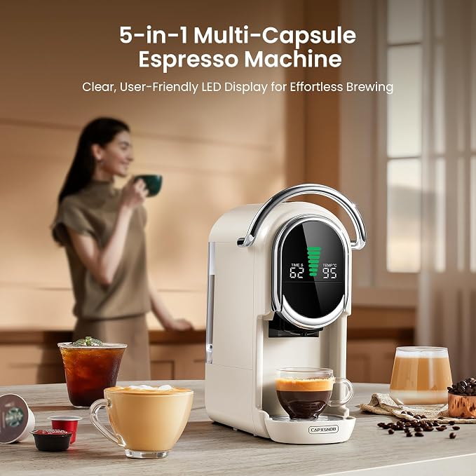 Magician1 Mini Multi-Pod Espresso Machine & Coffee Maker, Compatible with Nespresso Original, Dolce Gusto, Blue & ESE Pods, Ground, Adjustable Brew Size & Temp, Compact for Home, Office, Dorm & RV