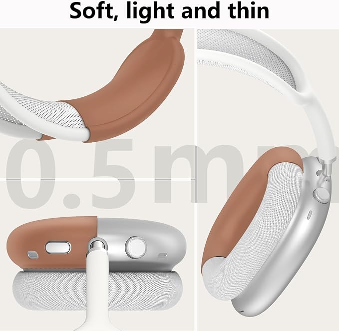 Silicone Case Cover for AirPods Max Headphones, Ear Pad Case Cover/Ear Cups Cover/Headband Cover for AirPods Max 2/1 (2026/2024/2020)(USB-C/Lightning),Silicone Accessories for Apple AirPod Max 2, Dune