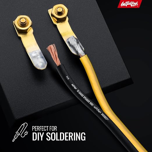 Install Link 16 AWG Gauge Speaker Wire Cable (250 Feet) Stereo, Car or Home Theater, CCA