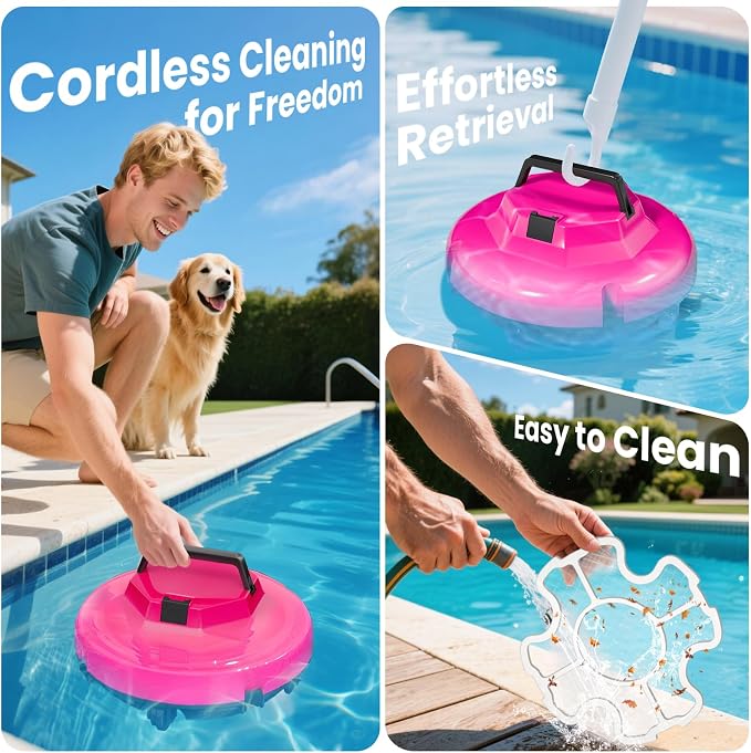 2026 Cordless Robotic Pool Cleaner - 120 Mins Automatic Pool Vacuum for Above Ground Pool & In - Ground Flat Pools up to 1000 Sq.Ft, Robot Pool Cleaner with Self - Parking Tech